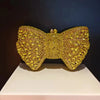 Rhinestone Bow Evening Clutch Minaudiere - Sparkling Bridal Wedding Bag 18 cm (7.1 in) with Chain