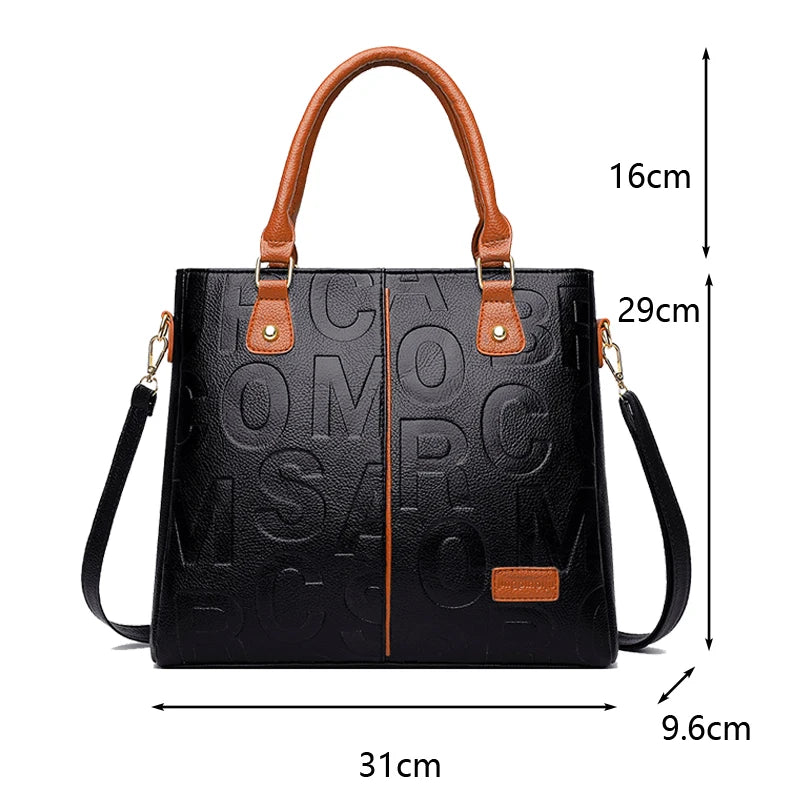 PU Leather Crossbody Tote Bag for Women – Large Capacity Travel Shoulder Handbag