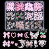 120-Pack 3D Gold Metal Nail Charms Bow Butterfly Diamond Star Nail Art Decorations