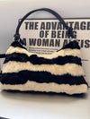 Real Mink Fur Shoulder Bag Luxury Women's Fur Crossbody Handbag