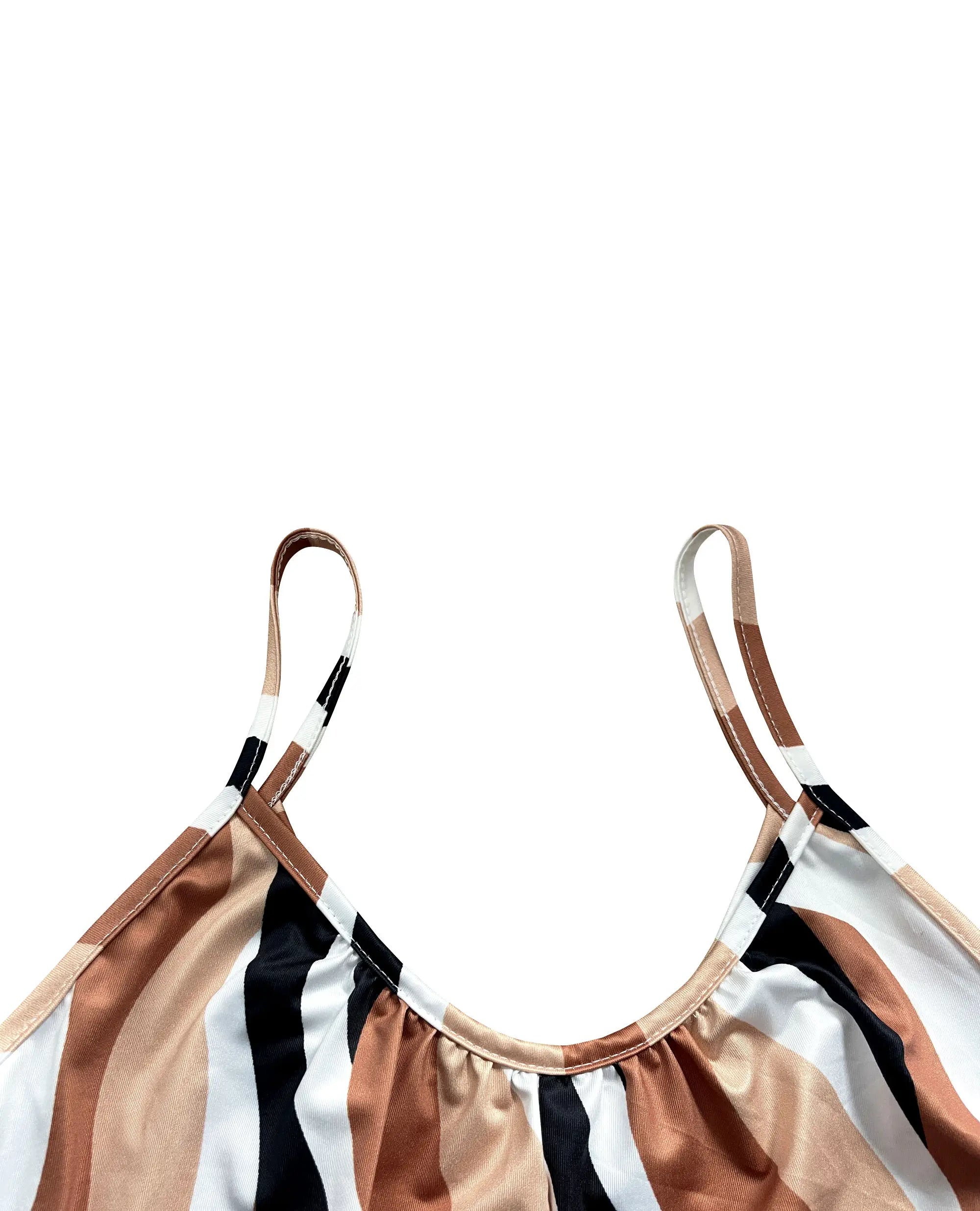 Women's Summer Abstract Print Jumpsuit Spaghetti Strap Loose Fit Romper for Vacation & Casual