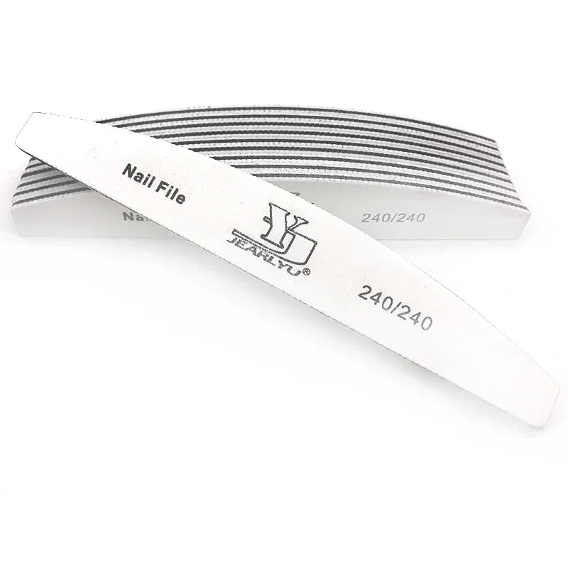 5-Pack Multi-Grit Nail Files 80/100/150/180/240 Grit Acrylic Manicure Buffers with Cuticle Remover, Mixed Colors - 7.0 in (17.8 cm)