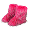 Women's Mid-Calf Faux Fox Fur Snow Boots, Plush Warm Slip-On Furry Winter Boots