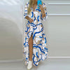 Vintage Boho Printed Maxi Shirt Dress — Turn-Down Collar Button-Front Oversized Beach Robe
