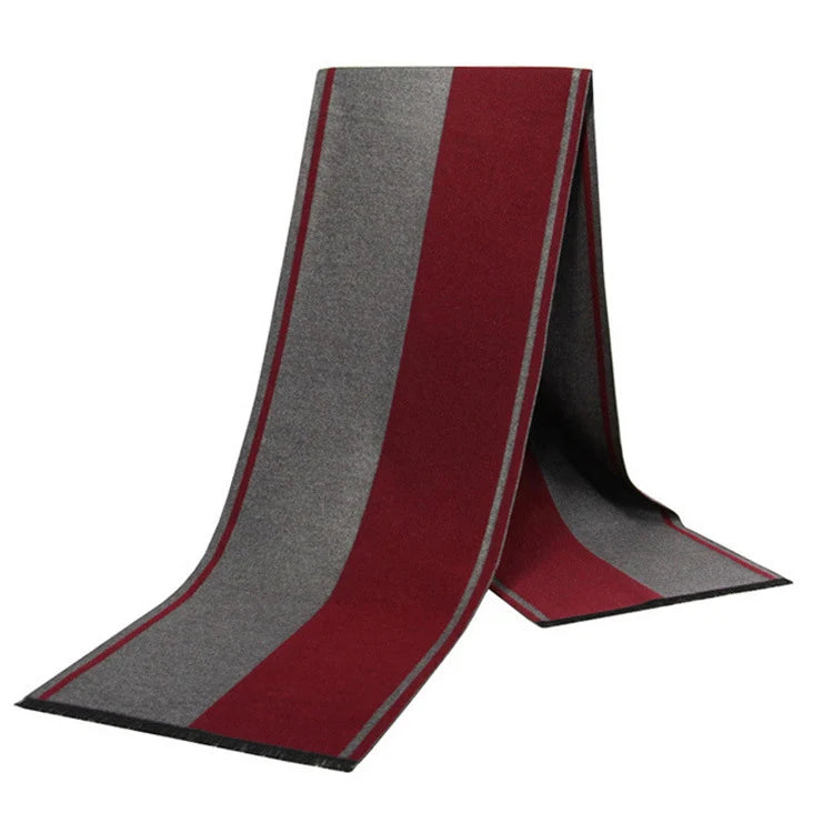 Men's Cashmere-Feel Scarf 180 x 31 cm (71 x 12 in) Plaid Stripe Pashmina Shawl Warm Winter