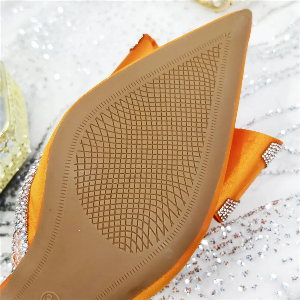 Elegant African-Inspired High Heel Chain Slingback Sandals for Women – Party & Wedding Pumps