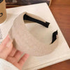 Women's Suede Wide Headband – Autumn Winter Pressed Hair Headband, Soft Wide Hairband in Black Brown Khaki Gray