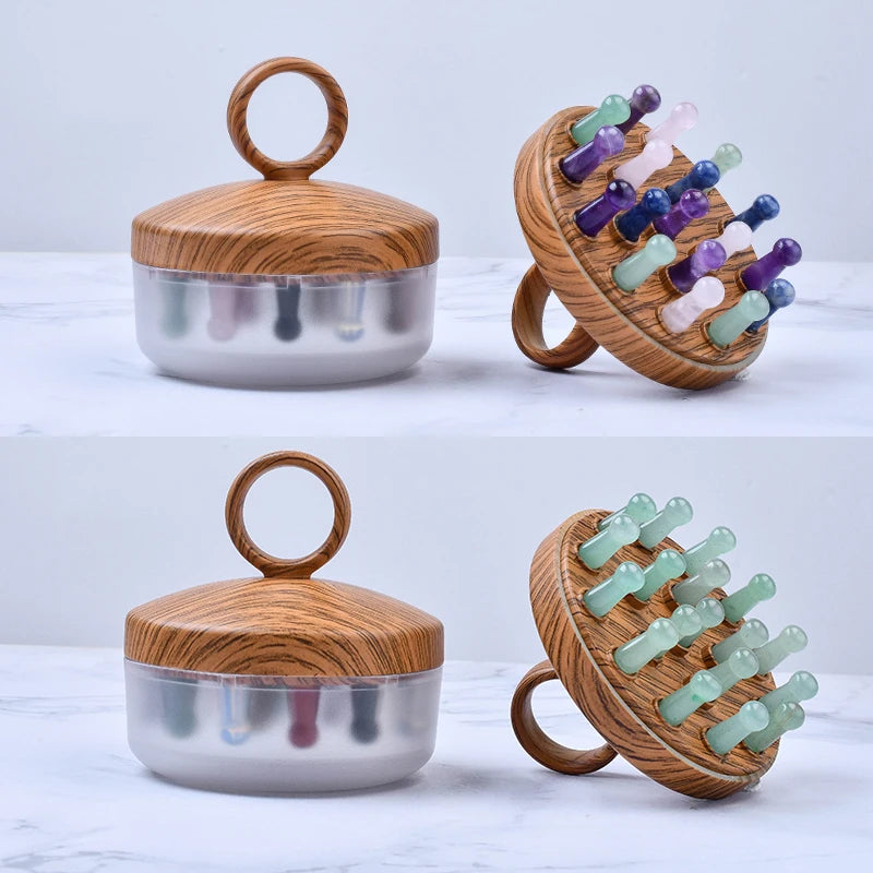 Jade Scalp Massage Comb with Protective Cover – Gua Sha Head Massager