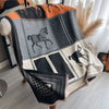 Women's Soft Cashmere Pashmina Scarf 180 x 65 cm (71 x 25.6 in) Plaid Horse Print Tassel Wrap Shawl