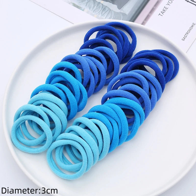 50-Pack No-Damage Elastic Hair Ties for Women & Girls – Seamless Ponytail Holders (Assorted Colors, Includes Black)