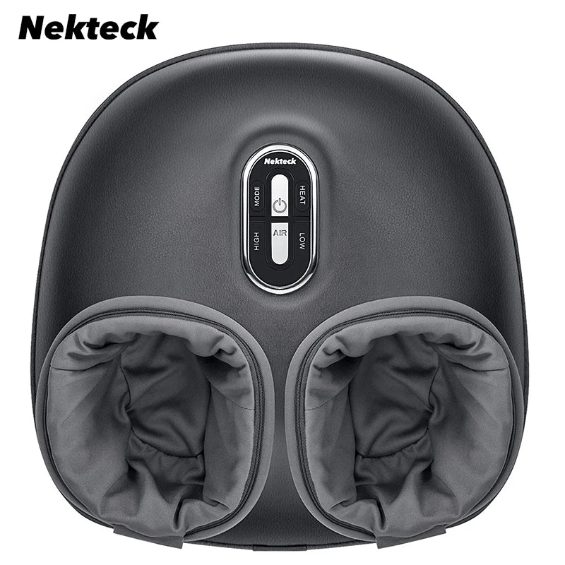 Nekteck Shiatsu Foot Massager with Heat, Air Compression & Rolling Kneading — Electric Foot Massage Machine for Muscle Relaxation