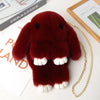 Plush Bunny Faux Fur Crossbody Bag with Chain Strap - Cute Women’s Shoulder Messenger Purse (21 Colors)