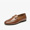 Women's Handmade Cowhide Leather Loafers, Sheepskin-Lined Slip-On Dress Flats with Rubber Sole for Office & Business