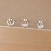 3-Pack 14K Gold-Plated Stainless Steel Crown Stud Earrings for Women with Crystal Zircon — Horse Eye Design