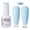 Red Semi-Permanent UV Gel Nail Polish 15ml (0.5 fl oz) Top & Base Hybrid