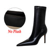 Women's PU Mid-Calf High Heel Boots — Pointed Toe, Thin Heels 7.5 cm (2.95 in) & 10 cm (3.94 in), EU Sizes 32–45