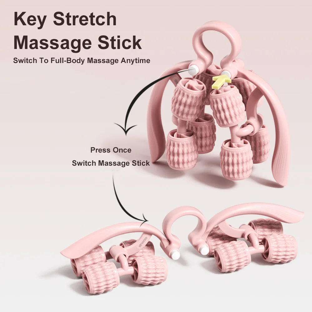 8-Wheel Full-Coverage Leg & Thigh Massage Roller — Anti-Cellulite Calf, Arm & Waist Muscle Massager