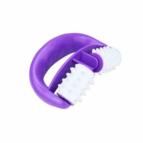 Handheld D-Shaped Double Roller Anti-Cellulite Massager — Slimming Tool for Face, Legs & Body