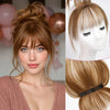 Black 100% Human Hair Clip-In Bangs for Women - Airy Wispy Fringe with Sideburns, Blunt Cut Hairpiece Extensions for Daily Wear