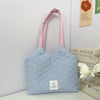 Quilted Love Women's Large Capacity Shoulder Tote Bag - Solid Color Casual Book Bag