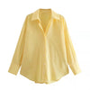 MUJER Women's Multicolor Button-Up Poplin Shirt – Oversized Long-Sleeve Summer Casual Blouse