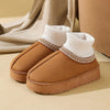Women's Winter Plush Ankle Booties - Fuzzy Indoor Slip-On Slippers, Warm Faux Fur Home Shoes