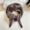 Women’s Korean-Style Triangle Knit Wool-Blend Scarf Shawl, Warm Winter Neck Wrap — 80–120 cm (31–47 in)