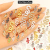 Mix 50pcs 3D Metal Nail Art Decorations Alloy Rhinestones Pearls Zircon DIY Nail Charms