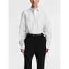 Women's Vertical Striped Shirt - Loose Long-Sleeve Button-Up Blouse with Asymmetric Hem, Office Commuter Style