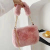 Plush Faux Fur Shoulder Bag Chain Strap Crossbody Fluffy Winter Tote