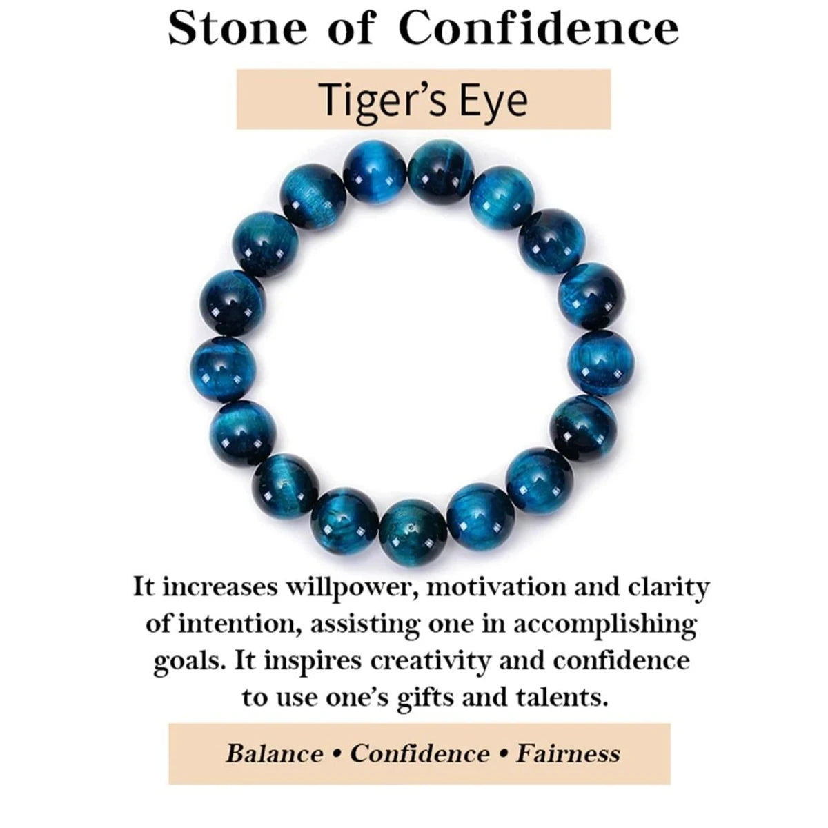 Blue Tiger Eye Beaded Bracelet - Natural Round Stone Beads 6/8/10mm, Minimalist Unisex