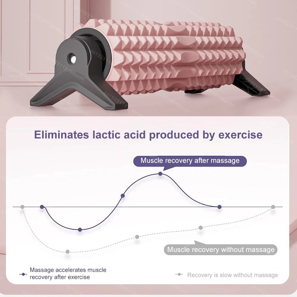 Deep Tissue Foam Roller 16.5 x 4.7 in (42 x 12 cm) with Stand - Non-Slip High-Load Massage Roller for Muscle Relief, Pilates & Yoga