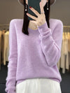 100% Merino Wool Turtleneck Sweater - Women's Lightweight Long-Sleeve Knit Pullover for Autumn Winter