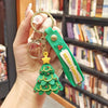 Santa and Reindeer Resin Christmas Keychain - Cute Cartoon Pendant Key Ring Charm for Backpack Purse Ornament