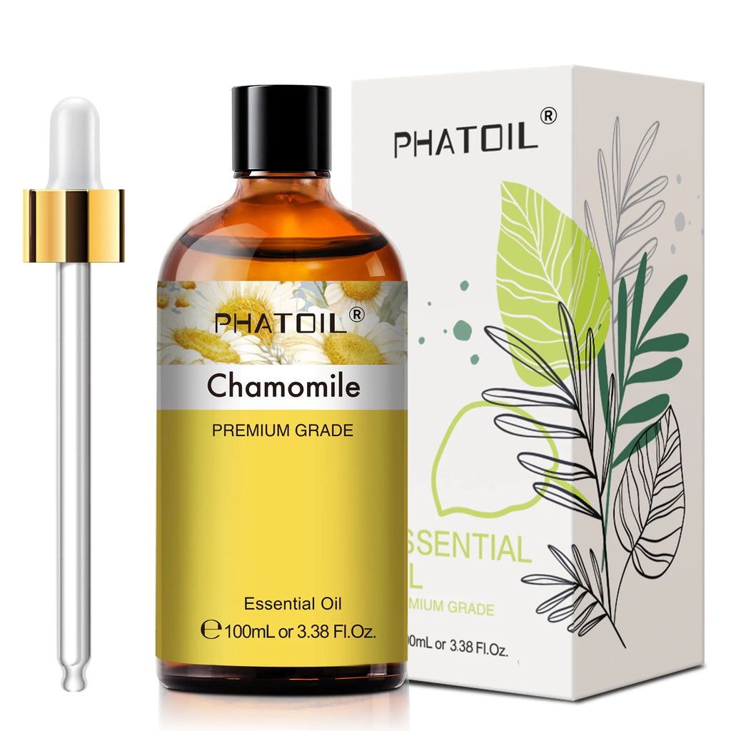 PHATOIL 100ml (3.38 fl oz) Pure Essential Oil for Aromatherapy — Eucalyptus, Lavender, Vanilla, Jasmine, Lemon, Bergamot