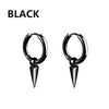 Punk Stainless Steel Stud Earrings Black – Unisex Vintage Hip Hop Ear Studs