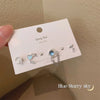 Korean Star Moon Butterfly Stud Earring Set Vintage Aesthetic Heart Y2K Jewelry for Women