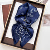 Silk-Feel Square Scarf 70 x 70 cm (27.6 x 27.6 in) Floral Satin Neckerchief – Women's Hair Band, Bandana & Wrap
