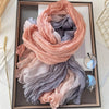 Long Gradient Blue Scarf 180 x 90 cm (71 x 35 in) – Lightweight Polyester with Cotton-Linen Feel Shawl, Pashmina Hijab Wrap for Women