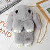 Plush Bunny Faux Fur Crossbody Bag with Chain Strap - Cute Women’s Shoulder Messenger Purse (21 Colors)