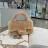 Plush Lamb Fur Small Handbag for Women Soft Chain Shoulder Clutch Square Fur Purse
