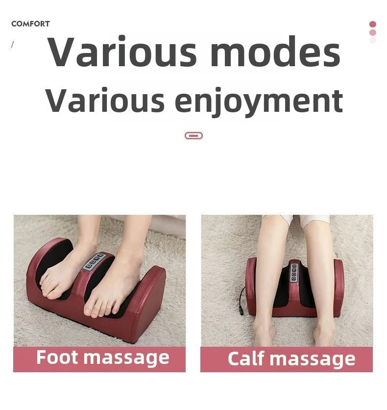 Hot Compress Foot & Calf Massager, Constant-Temperature Deep Kneading for Feet, Calves & Arms, Black/Red