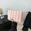 Quilted Cotton Cosmetic Bag — Square Makeup & Travel Toiletry Organizer (10.2×9.8×6.3 in / 26×25×16 cm)