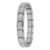 Women's Italian Charm Bracelet 9mm (0.35 in) Stainless Steel Link Bangle with Hidden Safety Clasp