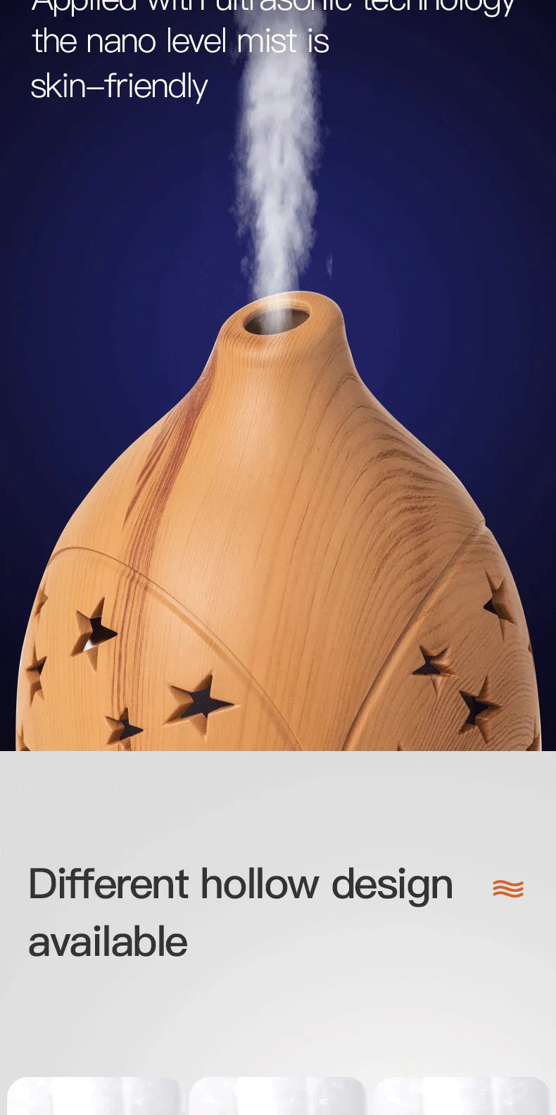 Ultrasonic Essential Oil Diffuser 100ml (3.4 fl oz) with LED Lights - Adjustable Cool Mist Modes for Aromatherapy & Humidifying