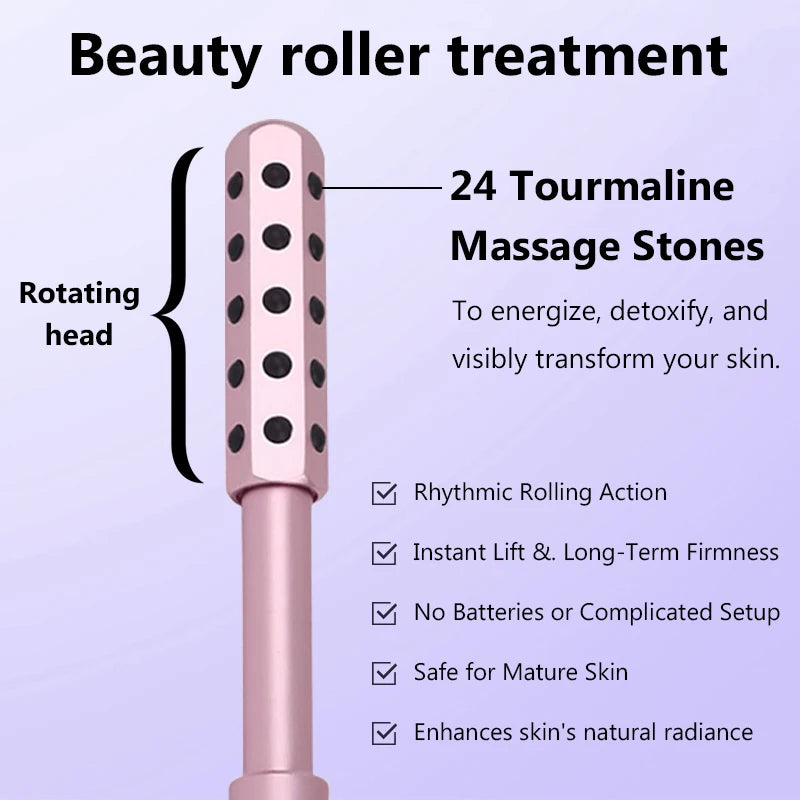 24 Germanium Face Massage Stick – Acupoint Roller Facial Massager & Gua Sha Tool for Women