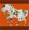 90 x 90 cm (35 in) Checkered Horse Print Twill Silk Square Scarf, Women's Luxury Bandana Shawl Hijab Neckerchief