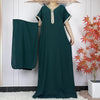 Women's Summer Kaftan Abaya – Loose Muslim Prayer Robe with Scarf, Traditional African & Islamic Dress