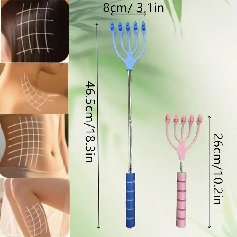 Five-Finger Handheld Head Massager Scalp & Neck Roller for Stress Relief Spa Hair Care