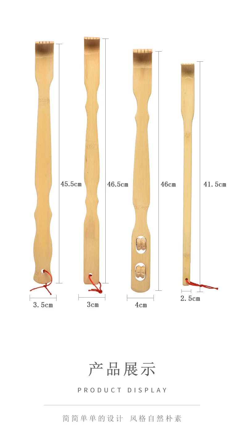 Durable Bamboo Back Scratcher & Wooden Body Roller Stick – Ergonomic Massager for Neck, Back & Shoulders